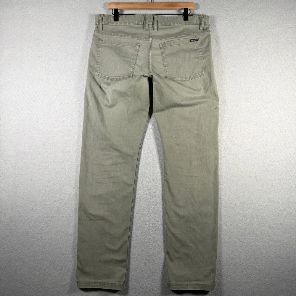 Oakley Slim Fit Pants Mens 34W 32L Olive Green 5-Pocket Casual 421868 FA15